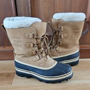 Sorel Tan and Black Snow Boots